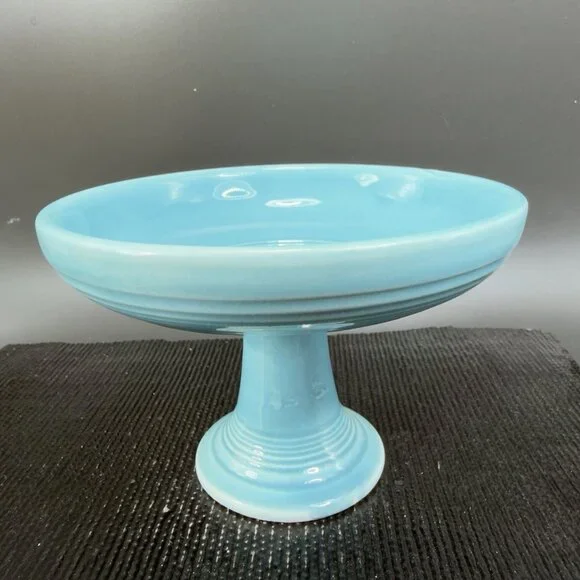 Fiesta Sweets Comport in Original Turquoise Fiestaware Footed Candy Dish Bowl - Picture 7 of 15